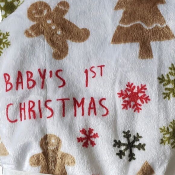 Thro Micromink Christmas Baby Throw Blanket, 30" x 40" (Gingerbread Man) NWT - Picture 4 of 5